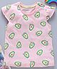 Fox Baby Cap Sleeves Top Avocado Print - Pink
