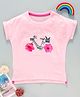 Fox Baby Half Sleeves Top Bicycle Print - Pink
