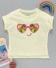 Fox Baby Half Sleeves Top Heart Print - White