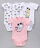 Fox Baby Half Sleeves Onesies Hello Kitty Print Pack of 3 - White Pink