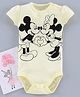 Fox Baby Half Sleeves Onesie Mickey and Minnie Mouse Print - Yellow