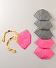 FROGGY Pack Of 6 Unvalved Anti-Pollution N95 With Head Loop Masks - Light Grey & Pink