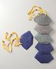 FROGGY Pack Of 6 Unvalved Anti-Pollution N95 With Head Loop Masks - Light Grey & Navy Blue