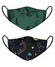 VEA Kids 5 Layered Cotton Face Masks Multi Printed Small Pack of 2 - Multicolour