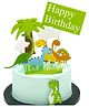 Party Propz Dinosaur Theme Birthday Cake Toppers Multicolor - Pack of 11