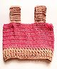 Knits & Knots crochet Sleeveless Dual Shaded Crop Top - Pink