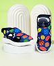 KazarMax Foot Ball Printed Velcro Closure Sandals - Blue