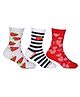 KazarMax Pack Of 3 Pair Strawberry Printed Full Length Socks - Multicolor