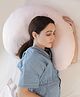 Mi Arcus 100% Cotton Contour Shape Premium Maternity/Pregnancy Pillow Removable Cover with Zip - Pink
