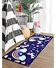 Saralhome Unicorn Polypropylene Antiskid Runner Navy. 45cm x 120cm