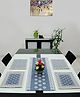 Saralhome Cotton Dining Table Place Mats  4 Mats & 1 Table Runner  Grey.33cm x 45cm, 45cm x 120cm