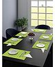 Saralhome Printed Cotton Placemat with Napkins 6pc   Green. 34cm x 45cm