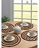 Saralhome Round Shape Printed Table Mat  4pc   Brown. 38cm x 38cm