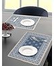 aral Home Cotton Printed Table Mat  2pc    Blue. 33cm x 45cm