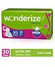 Wonderize Ultra Dry XL Sanitary Napkins - 30 Pads - With Advanced Bacterial Protection - Super Saver Pack