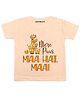 KNITROOT Half Sleeves Maa Hai Print Tee - Peach