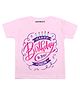 KNITROOT Half Sleeves Candle Birthday Chachu Print T-Shirt - Pink