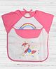 Yellow Bee Unicorn Print Bib - Pink