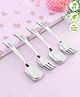 Babyhug Stainless Steel Ice Cream Spoon & Fork Set of 4 - Silver