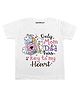 KNITROOT Half Sleeves Key To My Heart Print Tee - White