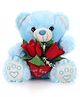 Tickles Just For You Teddy With Rose Blue -  22.86 cm 