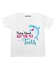 KNITROOT Half Sleeves Baby Shark Print T-Shirt - White