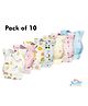 The Little Lookers Disposable Bibs Animals Print Pack of 10 - Pink