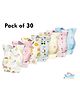 The Little Lookers Disposable Bibs Animals Print Pack of 30 - Pink
