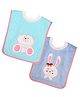 The Little Lookers Cotton Bibs Pack of 2 - Sky Blue and Blue 