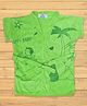 The Little Lookers Half Sleeves Bath Robe Bear Print - Green
