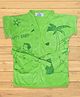 The Little Lookers Half Sleeves Bath Robe Bear Print - Green