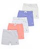 Mi Arcus Pack Of 5 Solid & Rainbow Printed Shorts - Multi Colour