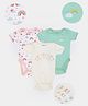 Mi Arcus Pack Of 3 Short Sleeves Rainbow & Polka Dot Print Detailing Onesies - White Pink Green