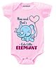 KNITROOT Half Sleeves Little Elephant Print Onesie - Pink