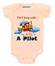 KNITROOT A Pilot Print Short Sleeves Onesie - Peach