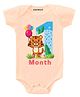 KNITROOT Short Sleeves Tiger One Print Onesie - Peach