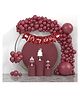 Funcart Half Birthday Decoration Kit Red and Maroon - Pack Of 51