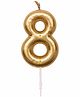 Funcart Cake Topper Candle Number 8 - Golden
