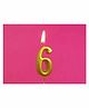 Funcart Cake Topper Candle Number 6 - Golden
