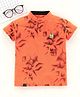 Earth Conscious Short Sleeves  Spray Printed Shirt - Orange