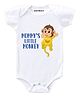 KNITROOT Short Sleeves Mommy's Little Monkey Printed Onesie - White