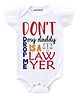 KNITROOT Short Sleeves Daddy Lawyer Print Onesie - White