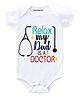 KNITROOT Short Sleeves Dad Is A Doctor Print Onesie - White