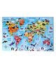 Mirada World Map Jigsaw Puzzle Blue - 48 Pieces