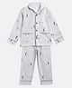 Cherry Crumble By Nitt Hyman Full Sleeves Penguin Print Night Suit - Grey