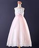Mark & Mia Sleeveless Full Length Gown Floral Applique - Pink