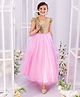 Mark & Mia Short Sleeves Full Length Gown Embellished - Pink