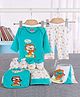Babyhug 100%Cotton Clothing Gift Set Multiprint Pack of 9 - White Blue