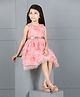 Babyhug Sleeveless Party Frock Ruffle & Sequin Detail - Peach