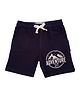 Snowflakes Adventure Print Shorts  - Navy Blue